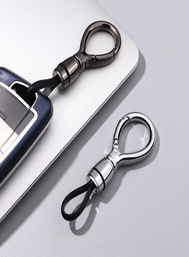 Mtverver Universal Keychain for Men and Women,Simplicity Key Ring Clip, Double layer buckle Car Key chain (Black+Silver) - Image 2